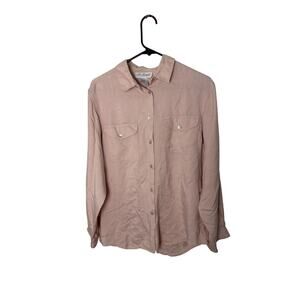 LEE DAVID Collection Shirt Womens 100% Silk Blouse Mauve Size Medium
